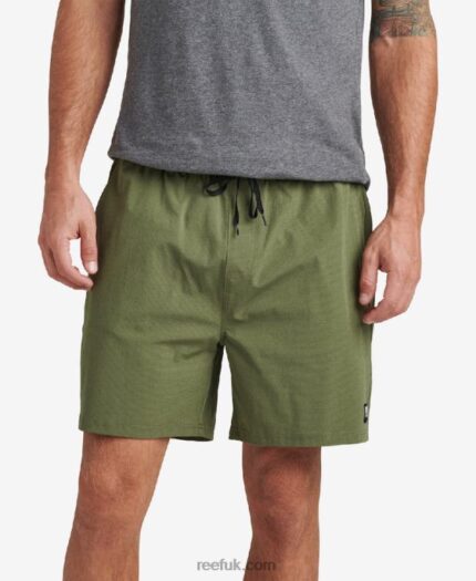 Olivine 2286N714 Fields Elastic Waist Walk Shorts 17" Reef Men