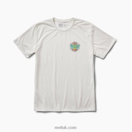 White/Aqua 2286N628 Reef Surfari's Surf TeeMen