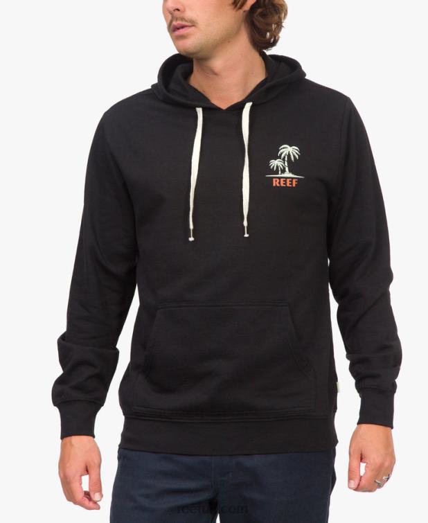 Black 2286N728 Shuffle Pullover Hoodie Reef Men