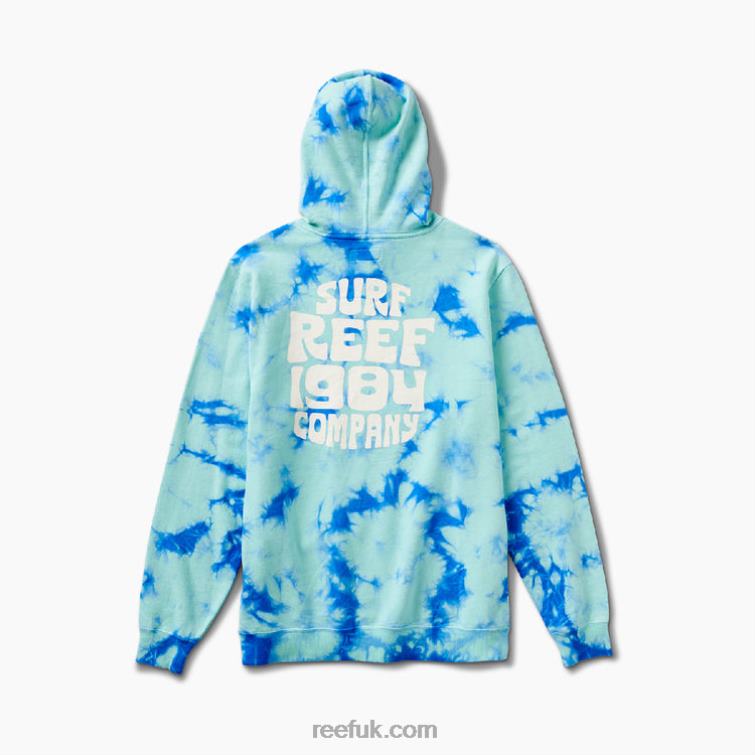 Electric Green 2286N744 Hunter Tie Dye Pullover Hoodie Reef Men