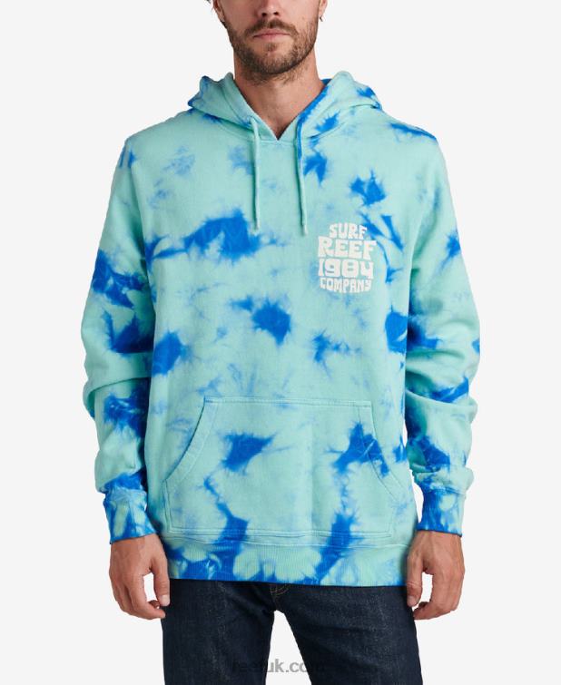 Electric Green 2286N744 Hunter Tie Dye Pullover Hoodie Reef Men