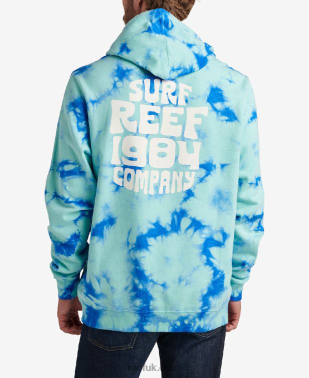 Electric Green 2286N744 Hunter Tie Dye Pullover Hoodie Reef Men