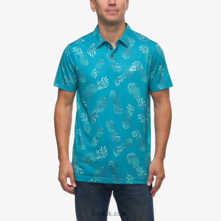 Tile Blue 2286N652 Spinner Short Sleeve Polo Reef Men