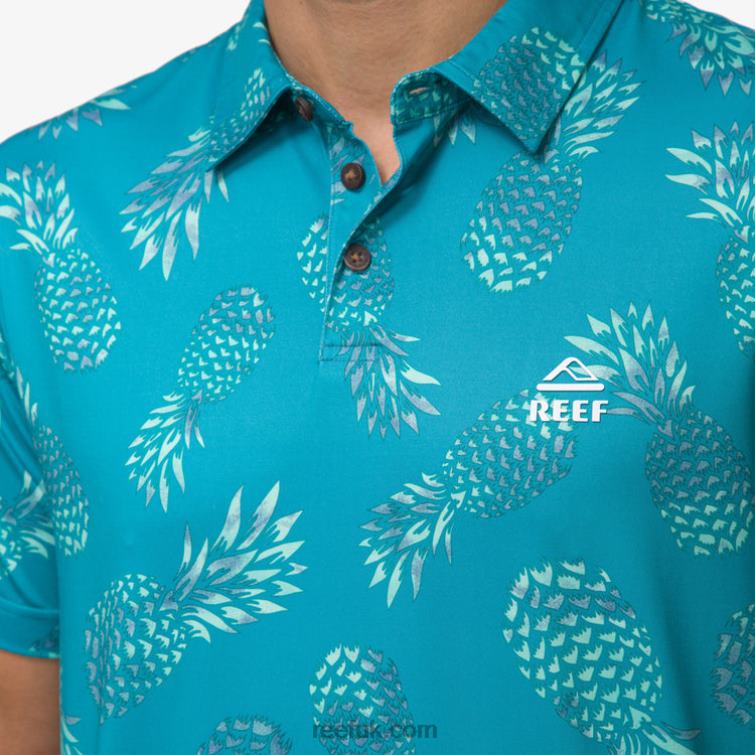 Tile Blue 2286N652 Spinner Short Sleeve Polo Reef Men