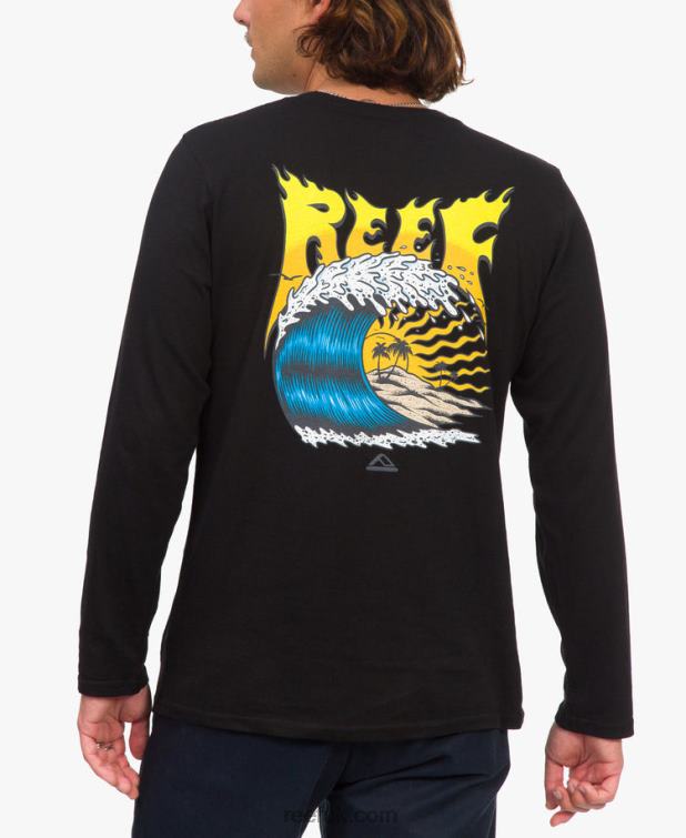Black 2286N589 Carson Recyclo Long Sleeve Tee Reef Men