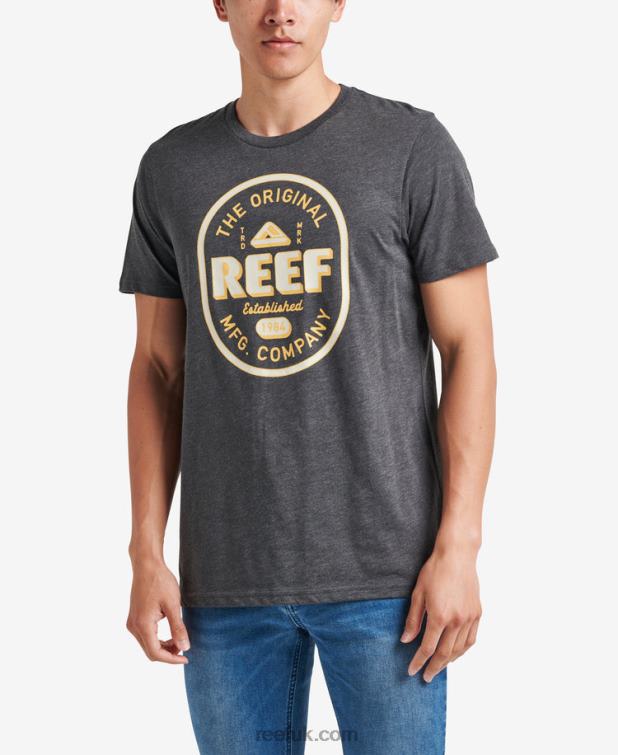 Charcoal Hthr 2286N601 Clark Slub Short Sleeve Tee Reef Men