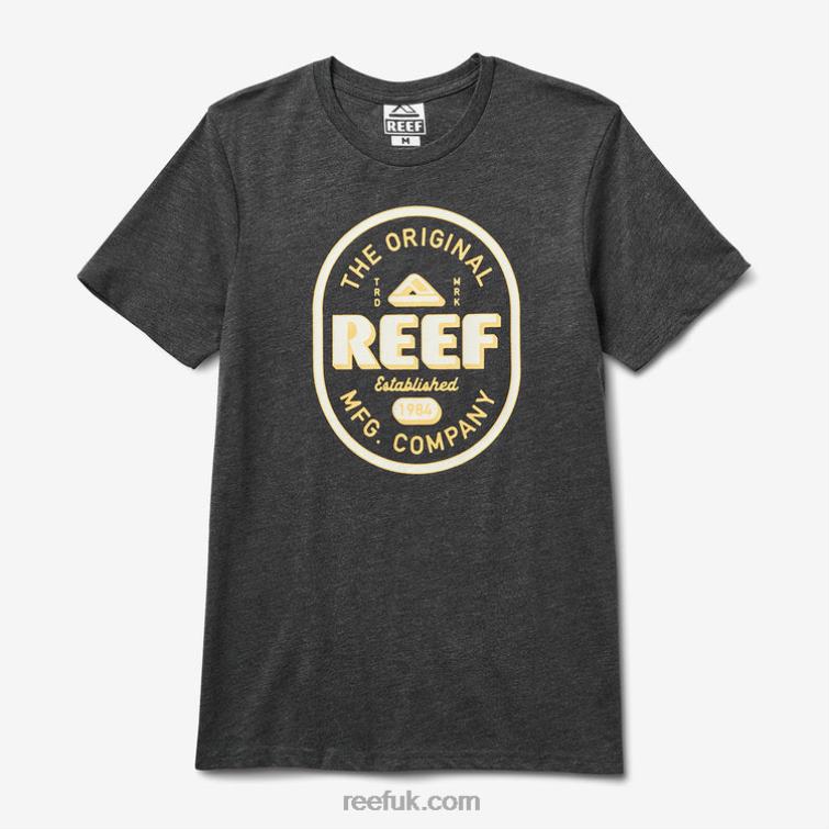 Charcoal Hthr 2286N601 Clark Slub Short Sleeve Tee Reef Men