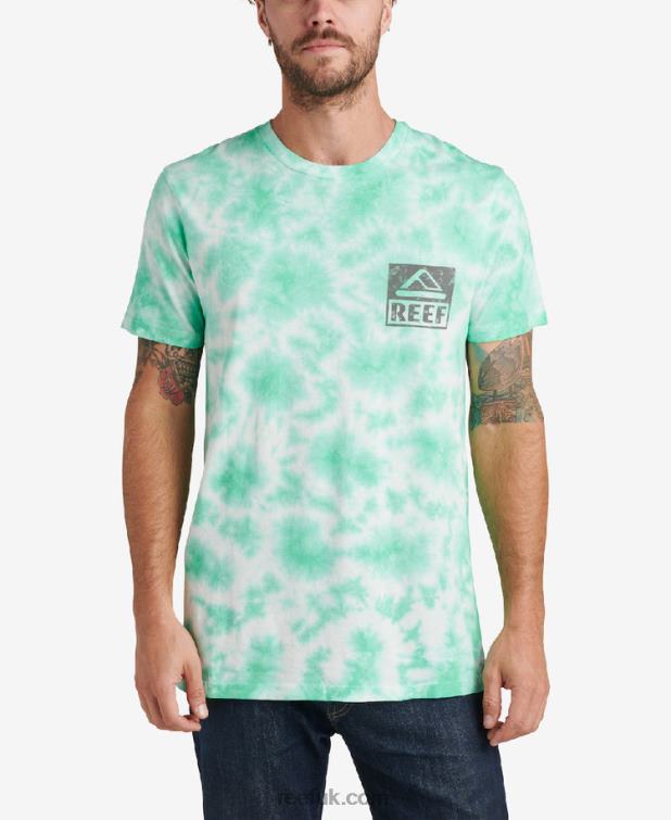 Electric Green 2286N618 Wellie Short Sleeve Tie Dye Tee Reef Men