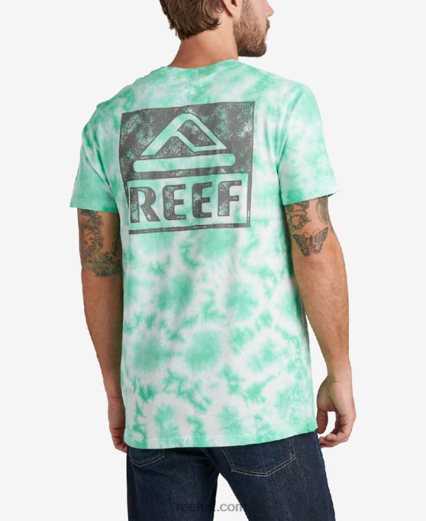 Electric Green 2286N618 Wellie Short Sleeve Tie Dye Tee Reef Men