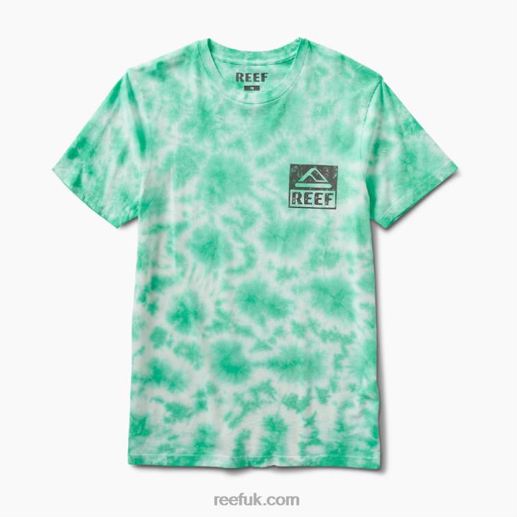 Electric Green 2286N618 Wellie Short Sleeve Tie Dye Tee Reef Men