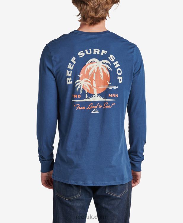 Insignia Blue 2286N612 Shuffle Long Sleeve Tee Reef Men