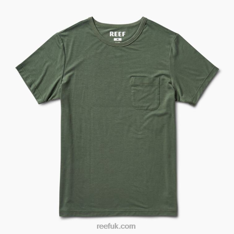 Thyme Green 2286N588 Smith Short Sleeve Pocket Knit Tee Reef Men