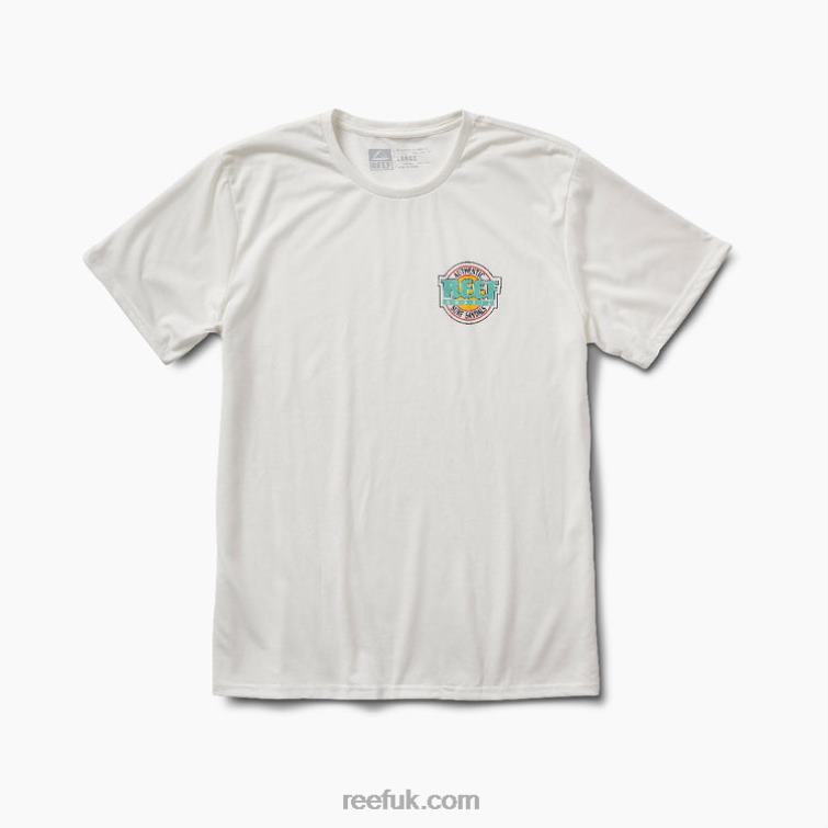 White/Aqua 2286N628 Reef Surfari's Surf TeeMen