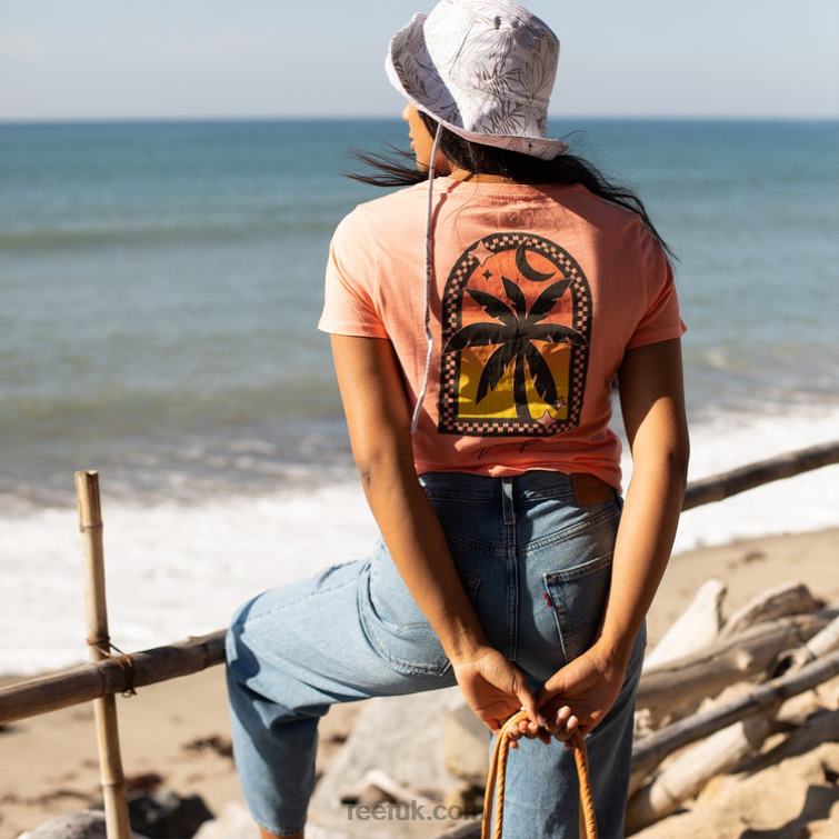 Desert Flower 2286N266 Framed Short Sleeve Tee Reef Women