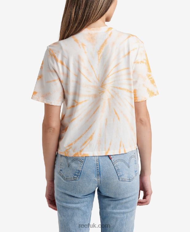 Peach Tie Dye 2286N273 Say Please Short Sleeve Crop Tee Reef Women
