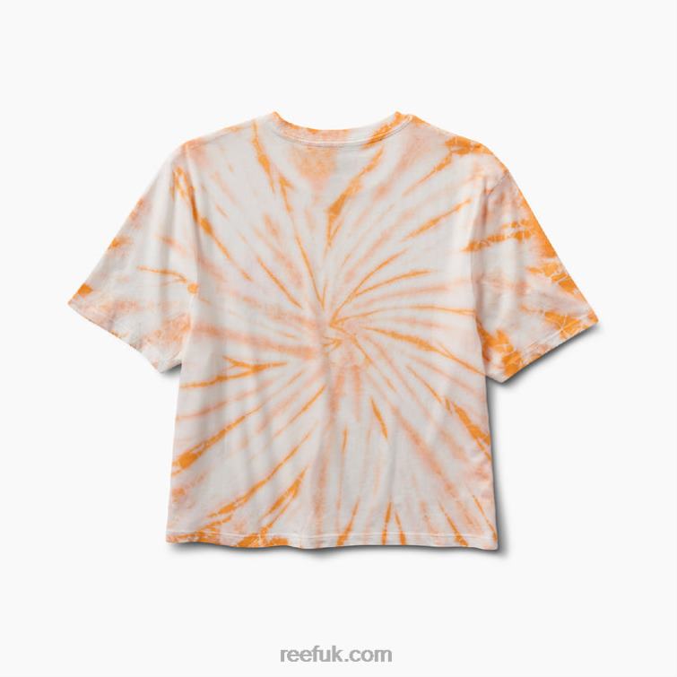 Peach Tie Dye 2286N273 Say Please Short Sleeve Crop Tee Reef Women