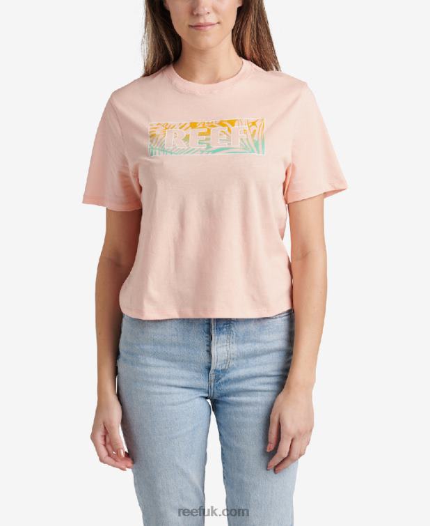 Peach Tie Dye 2286N285 Sara Short Sleeve Crop Tee Reef Women