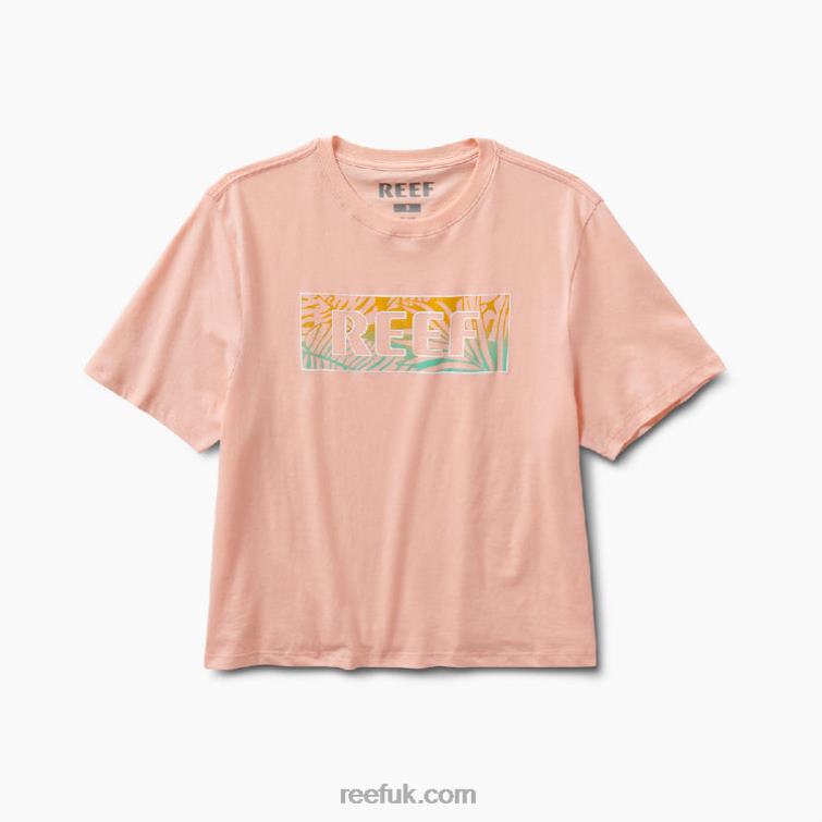 Peach Tie Dye 2286N285 Sara Short Sleeve Crop Tee Reef Women
